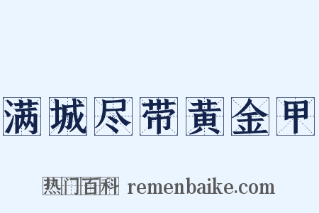 满城尽带黄金甲是什么意思的图片